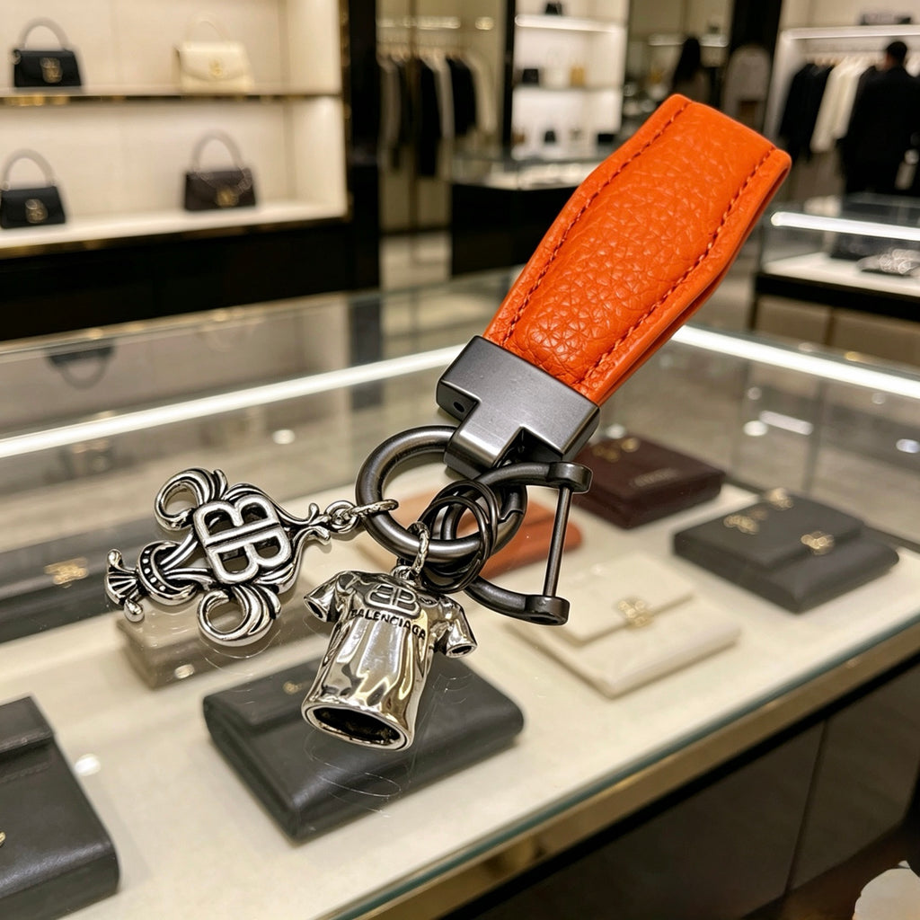Balenciaga Orange Strap Charm Cluster Keychain - album image 2