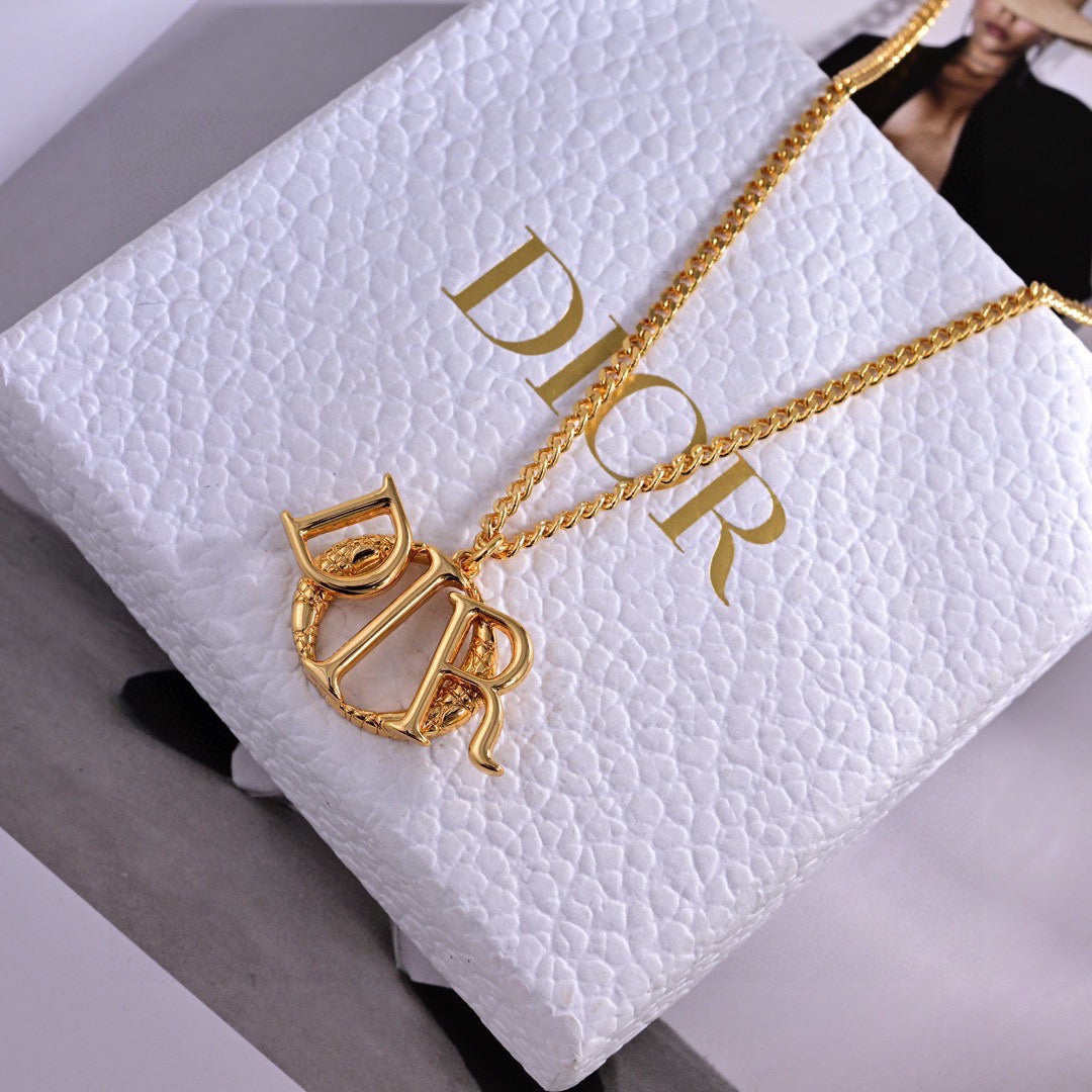 Dior Triangular Charm Letter Necklace - product image 1