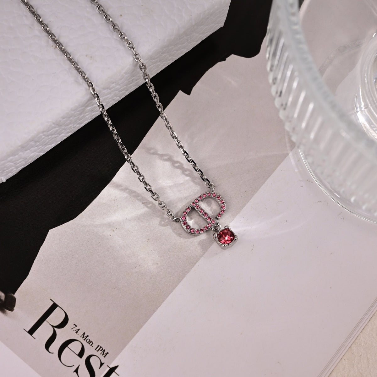 Dior Red Bead CD Pendant Necklace - product image 15