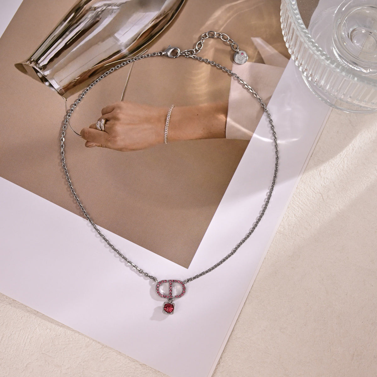 Dior Red Bead CD Pendant Necklace - product image 13