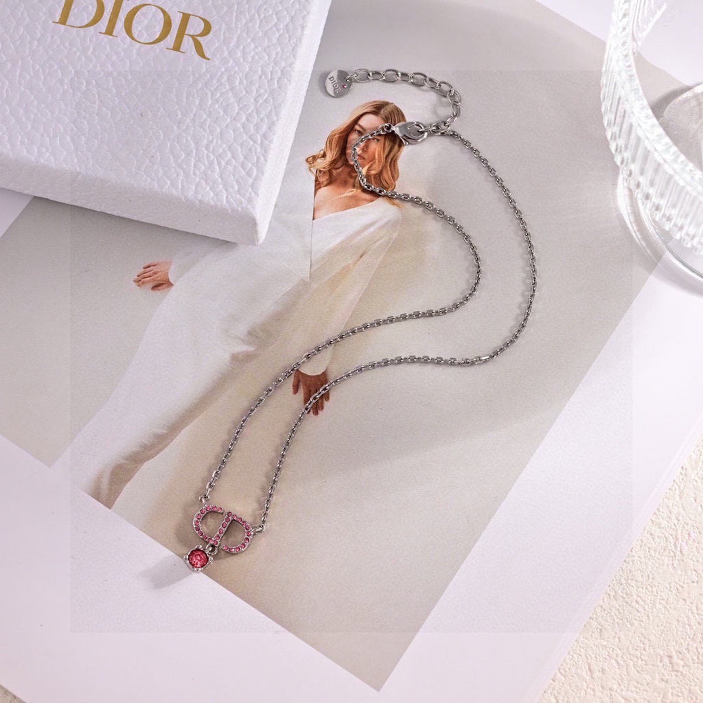 Dior Red Bead CD Pendant Necklace - product image 12