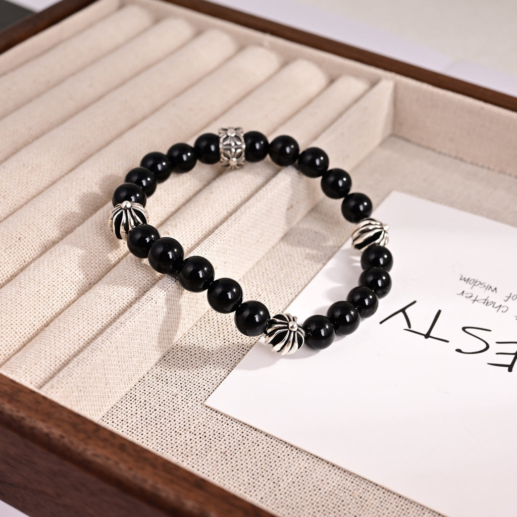 Chrome Hearts Black Bead Carved Spacer Bracelet - album image 5