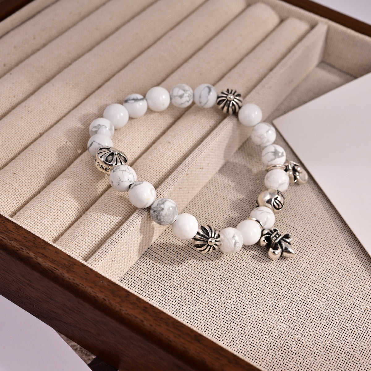 Chrome Hearts White Bead Cluster Charm Bracelet - album image 1