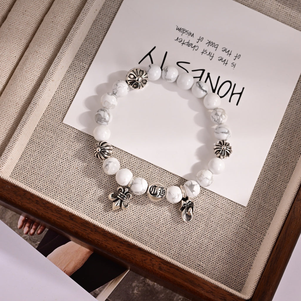 Chrome Hearts White Bead Cluster Charm Bracelet - album image 4