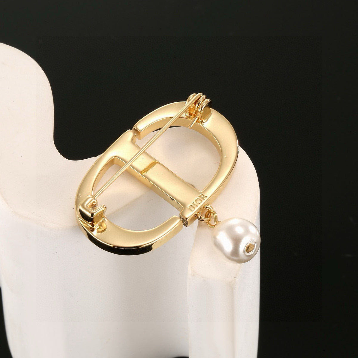 Dior CD Crystal Pearl-Look Drop Brooch - product image 25