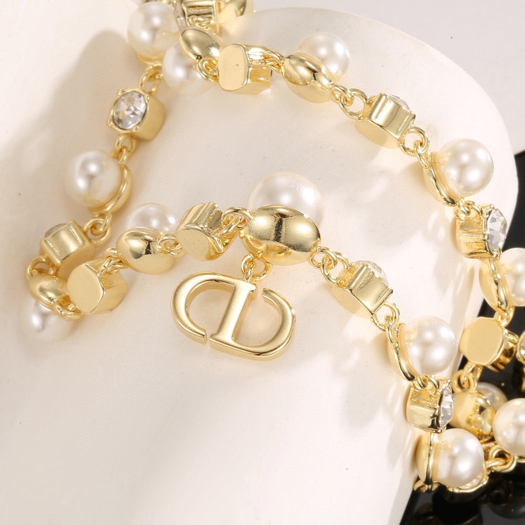 Dior Layered Pearl-Look Letter Necklace - product image 5