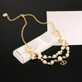 Dior Layered Pearl-Look Letter Necklace - product image 1