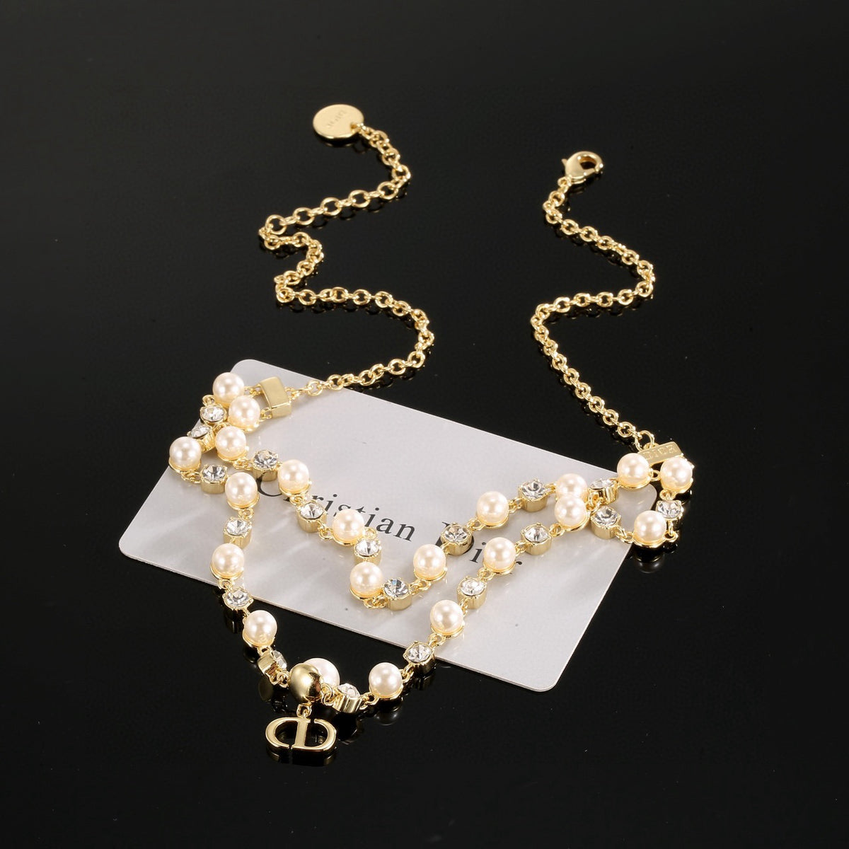 Dior Layered Pearl-Look Letter Necklace - product image 7
