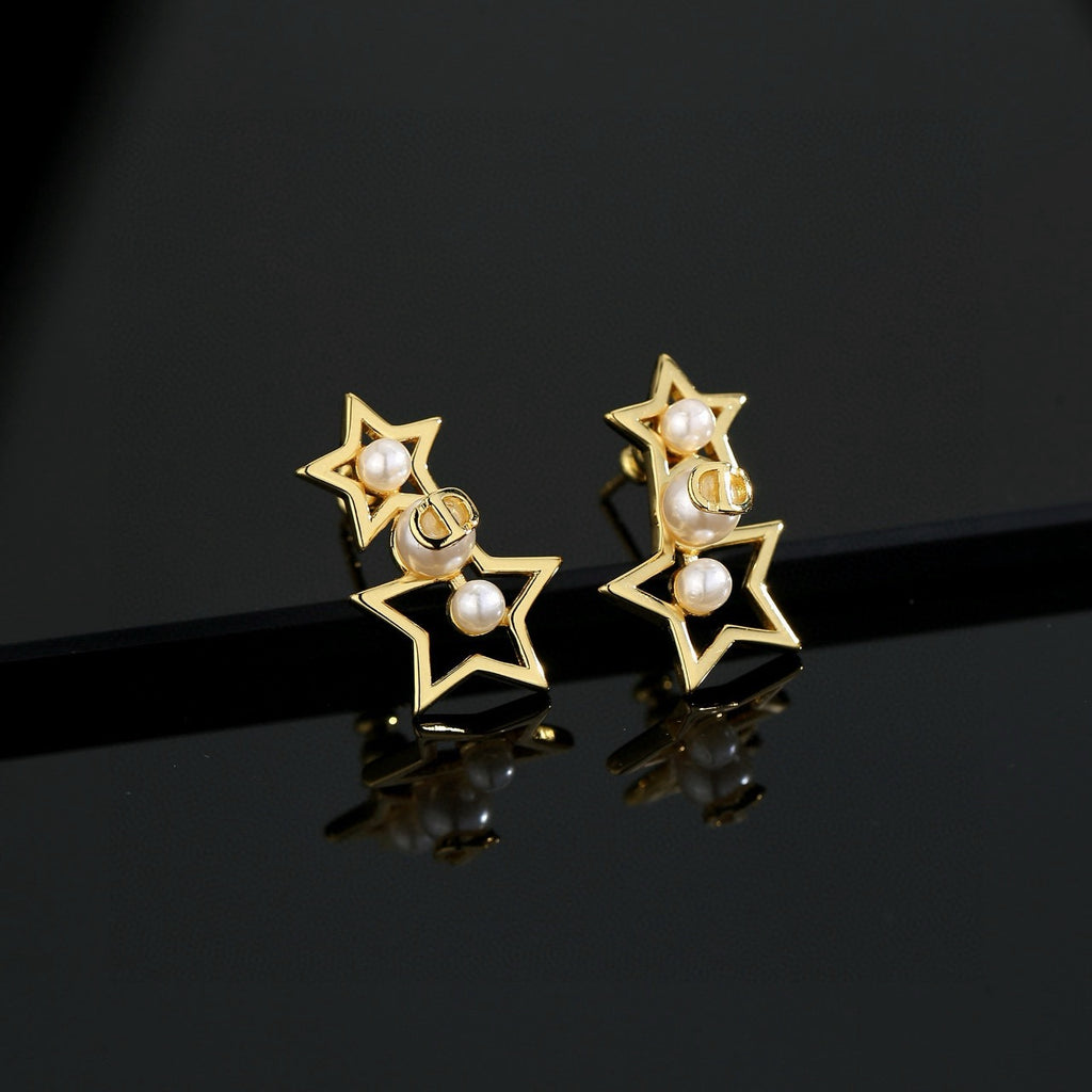 Dior Open Star Drop Earrings - product image 3