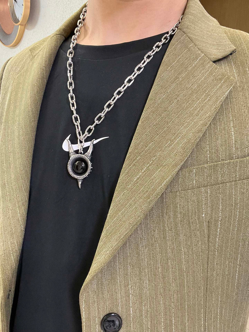Gucci Anger Forest Interlocking G Antique Silver-Tone Silver-Tone Tag Antiqued Necklace - album image 3