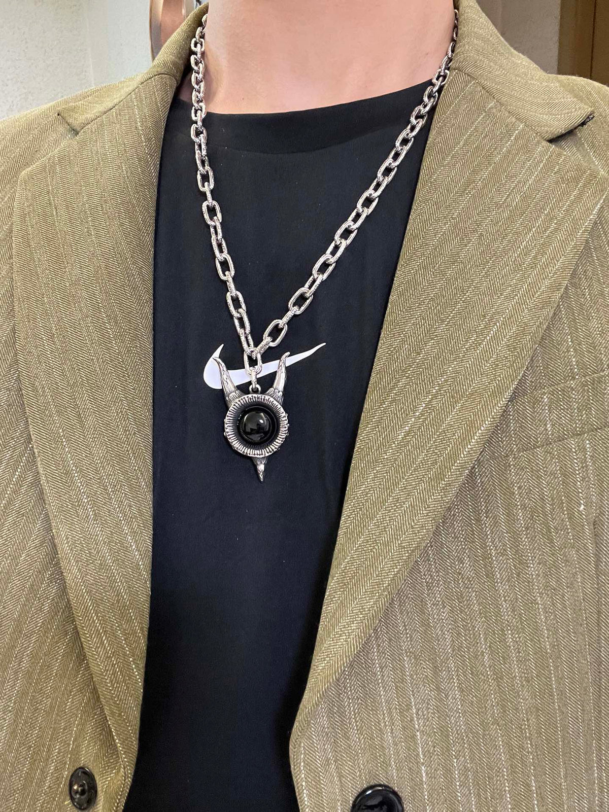 Gucci Anger Forest Interlocking G Antique Silver-Tone Silver-Tone Tag Antiqued Necklace - album image 6