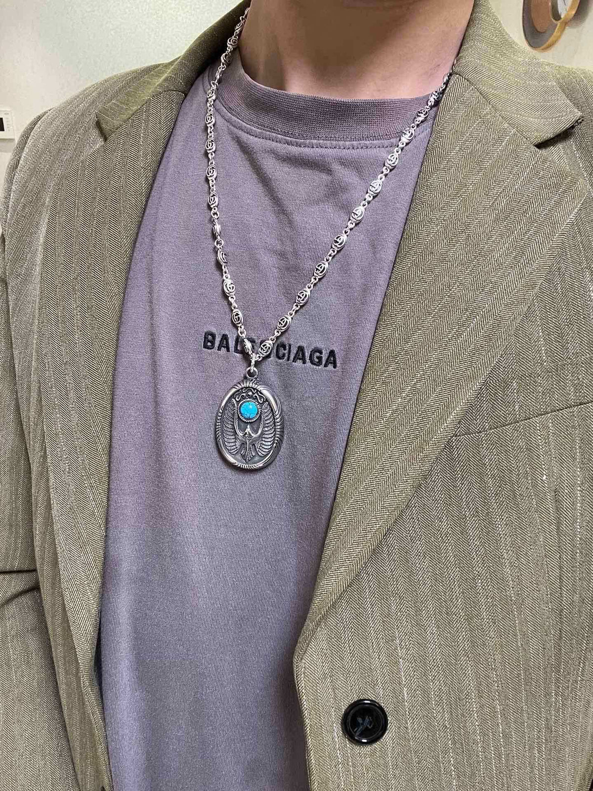 Gucci Anger Forest Interlocking G Antiqued Chain Necklace - album image 3