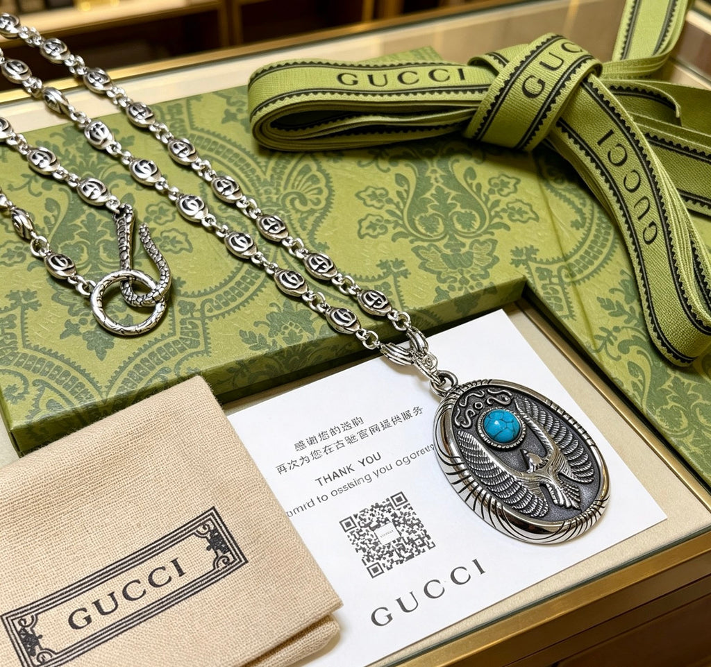 Gucci Anger Forest Interlocking G Antiqued Chain Necklace - album image 5