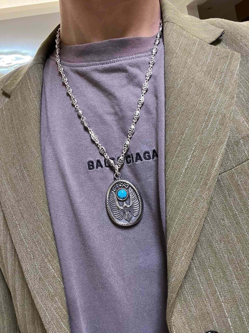 Gucci Anger Forest Interlocking G Antiqued Chain Necklace - album image 7