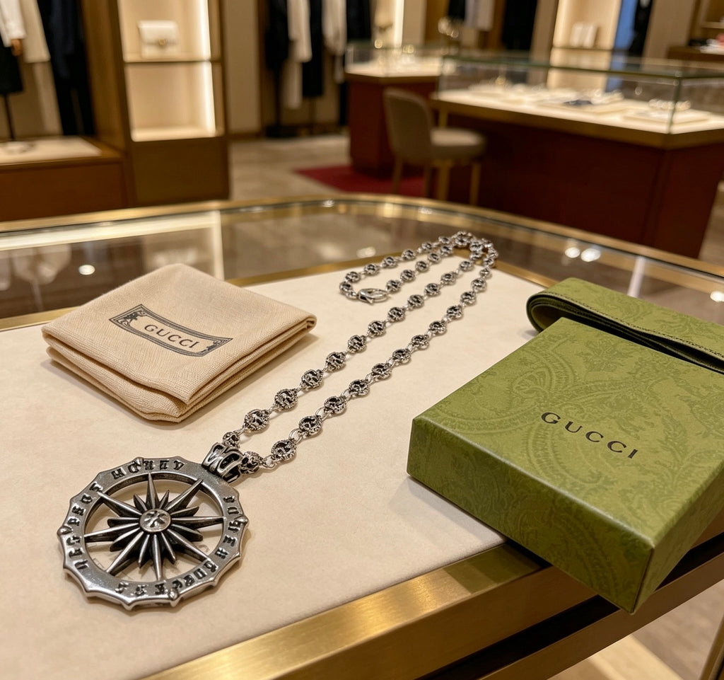 Gucci Anger Forest Interlocking G Antiqued Chain Necklace - album image 7