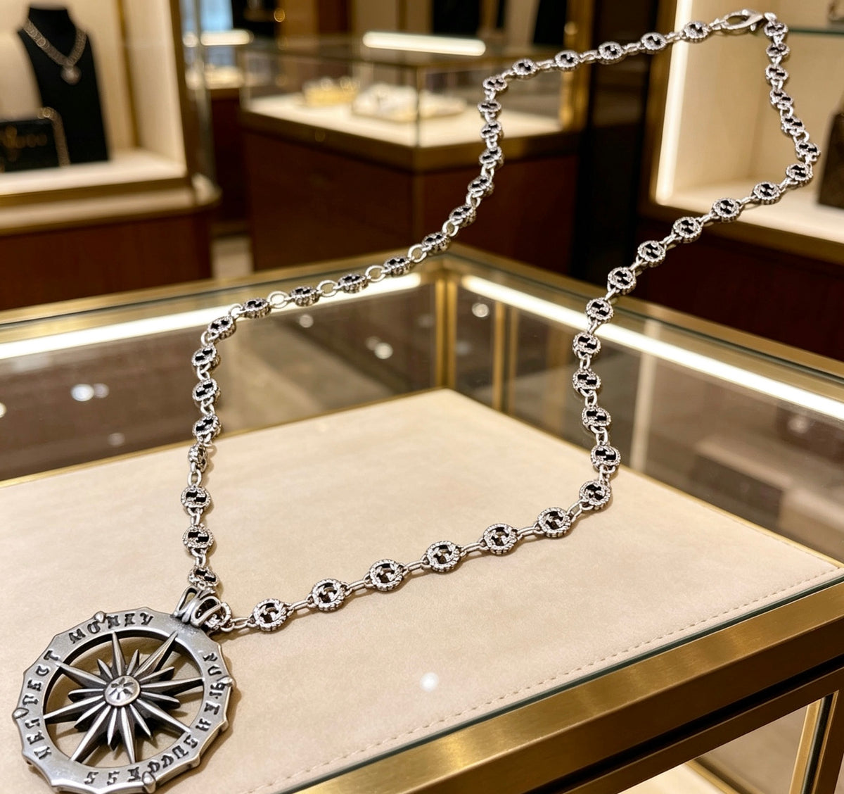 Gucci Anger Forest Interlocking G Antiqued Chain Necklace - album image 4
