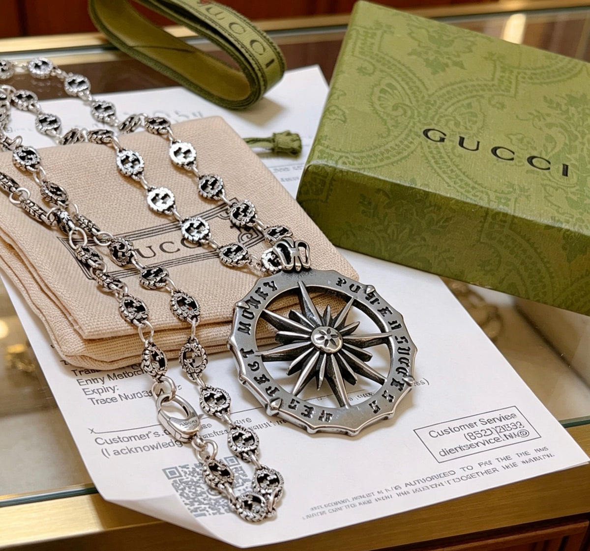Gucci Anger Forest Interlocking G Antiqued Chain Necklace - album image 8