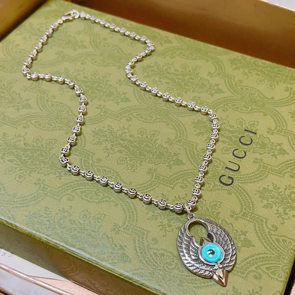 Gucci Anger Forest Interlocking G Antique Silver-Tone Silver-Tone Antiqued Chain Necklace - album image 8