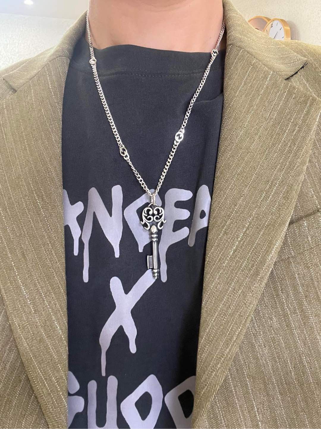 Gucci Anger Forest Interlocking G Antiqued Chain Necklace - album image 6