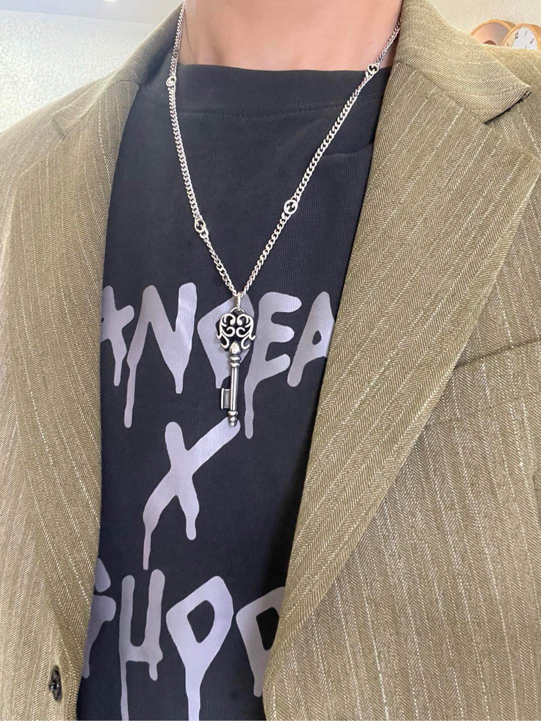Gucci Anger Forest Interlocking G Antiqued Chain Necklace - album image 3