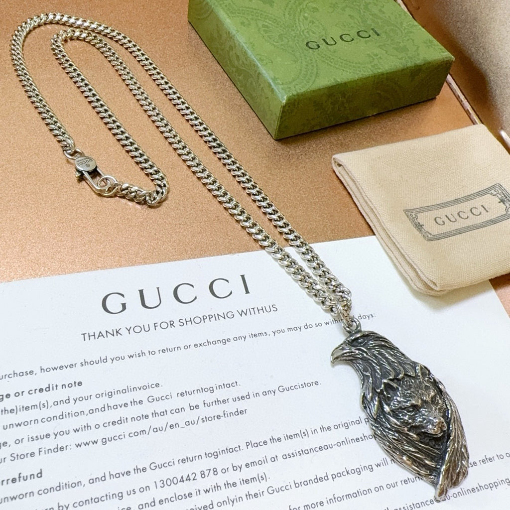 Gucci Anger Forest Interlocking G Antiqued Chain Necklace - album image 9
