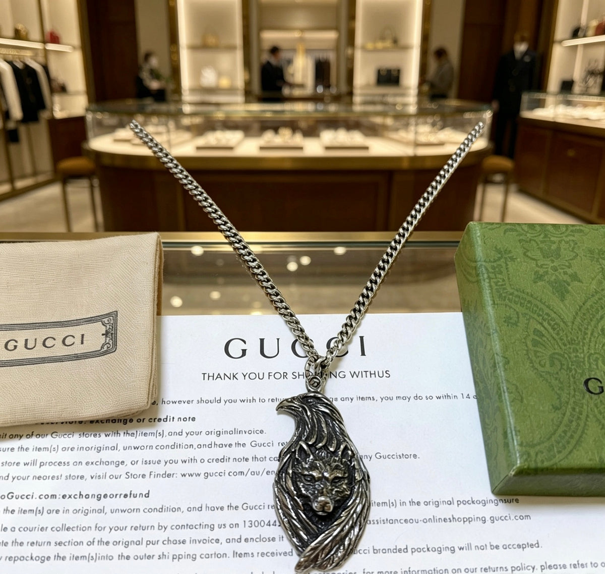 Gucci Anger Forest Interlocking G Antiqued Chain Necklace - album image 7