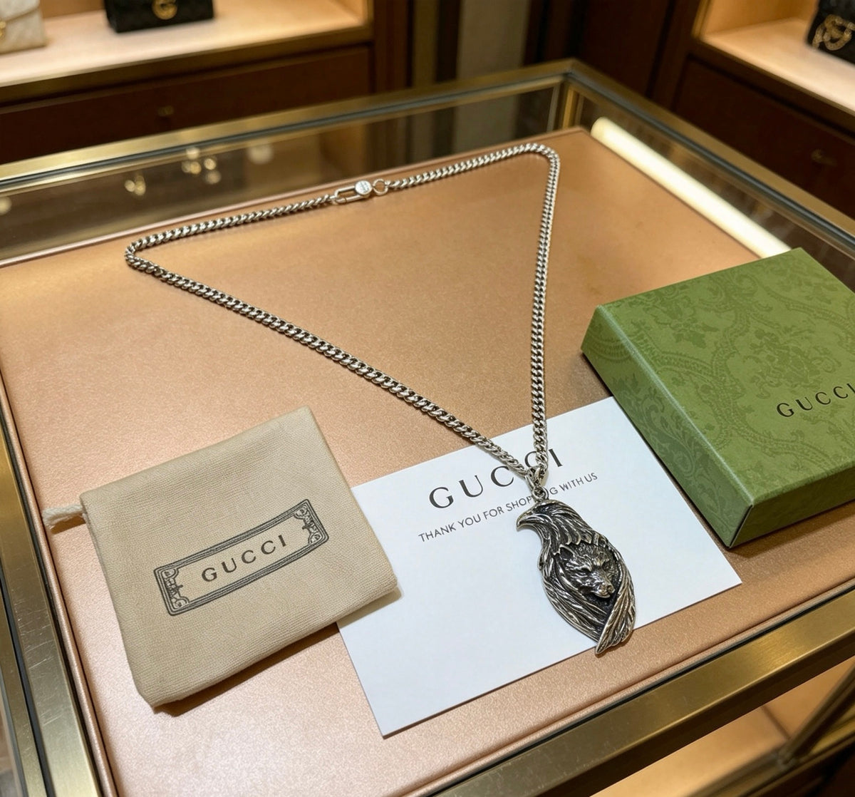 Gucci Anger Forest Interlocking G Antiqued Chain Necklace - album image 4