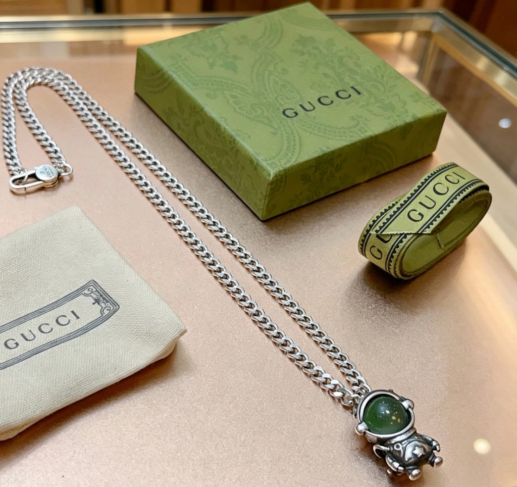 Gucci Anger Forest Interlocking G Antiqued Chain Necklace - album image 4
