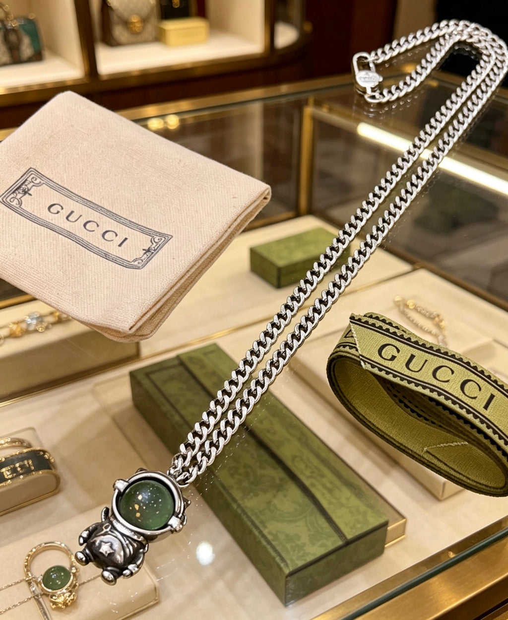 Gucci Anger Forest Interlocking G Antiqued Chain Necklace - album image 5