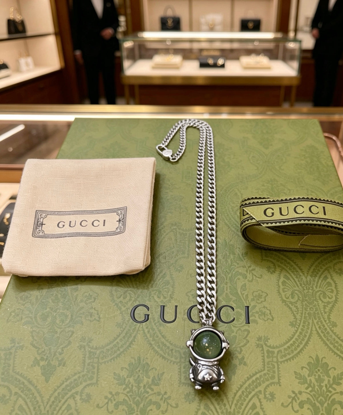 Gucci Anger Forest Interlocking G Antiqued Chain Necklace - album image 8