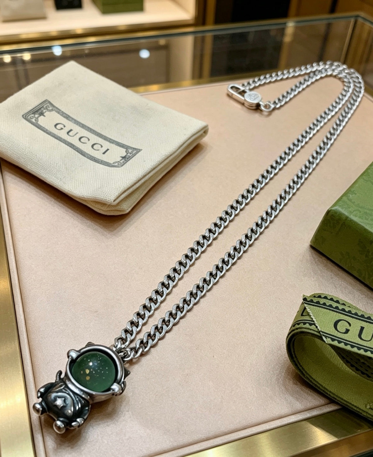Gucci Anger Forest Interlocking G Antiqued Chain Necklace - album image 7