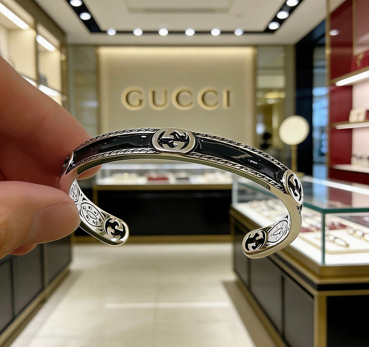 Gucci Anger Forest Interlocking G Antiqued Bangle - album image 7
