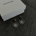 Balenciaga Black Round BB Drop Earrings - album image 1