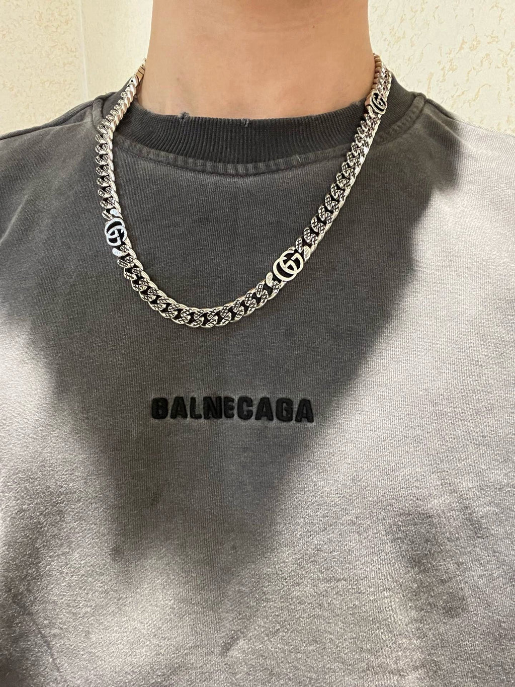 Gucci Anger Forest Interlocking G Antiqued Chain Necklace - album image 6