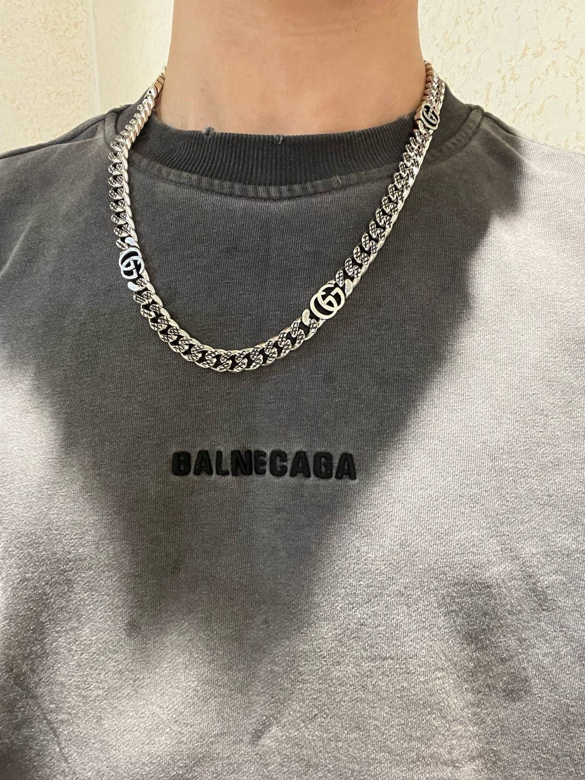 Gucci Anger Forest Interlocking G Antiqued Chain Necklace - album image 6