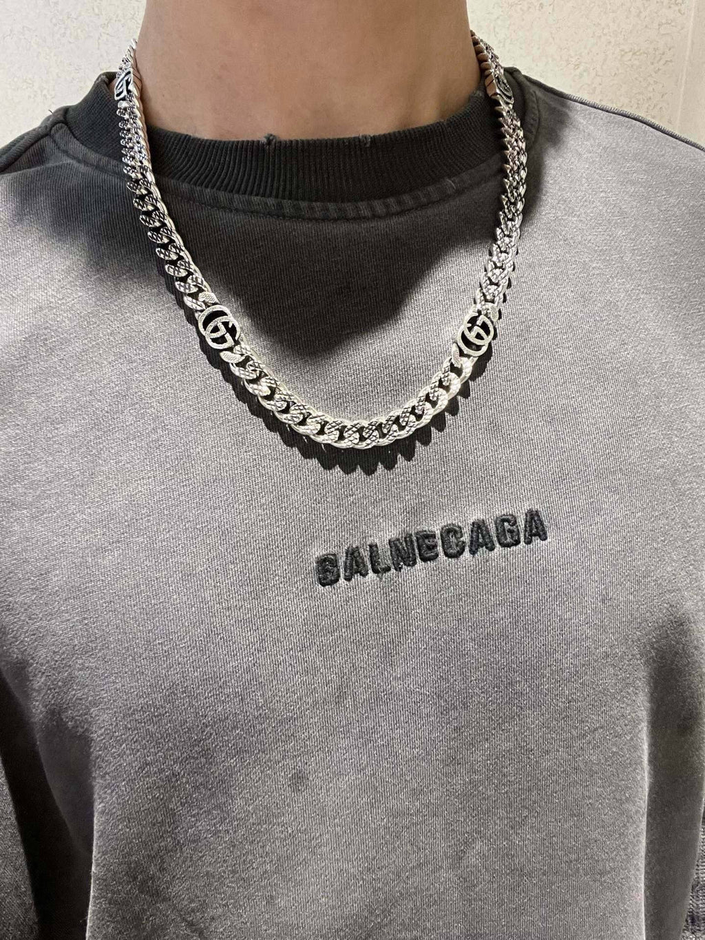 Gucci Anger Forest Interlocking G Antiqued Chain Necklace - album image 3