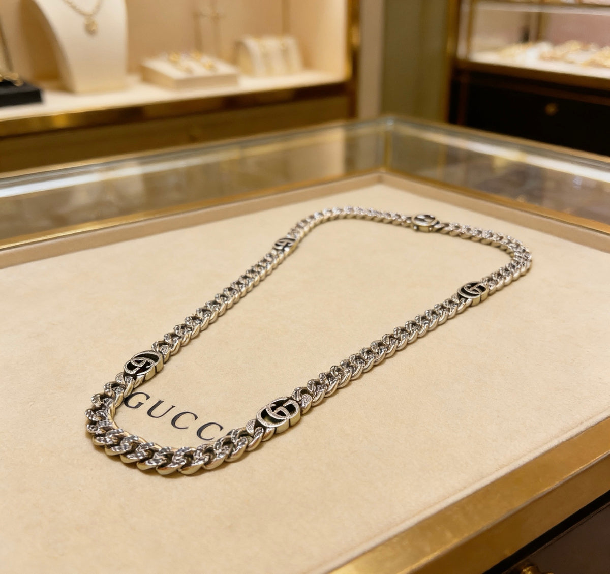 Gucci Anger Forest Interlocking G Antiqued Chain Necklace - album image 5