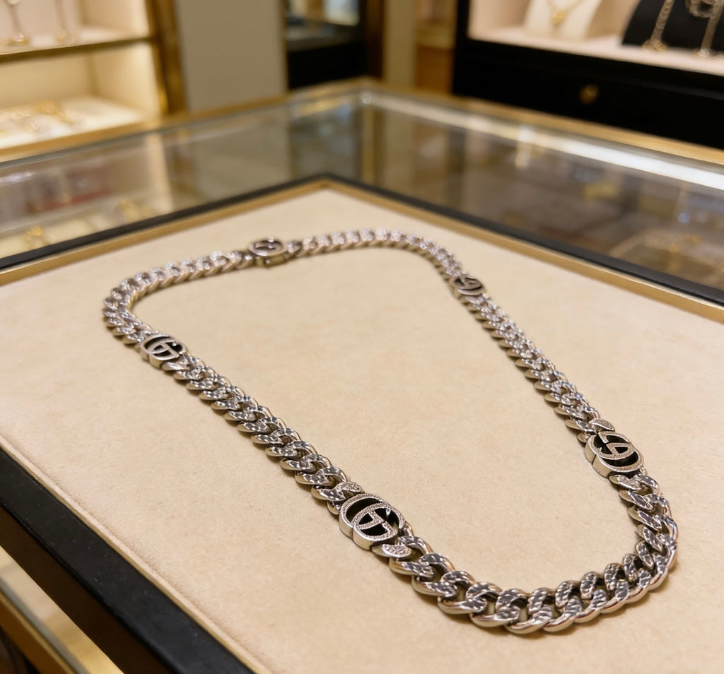 Gucci Anger Forest Interlocking G Antiqued Chain Necklace - album image 8