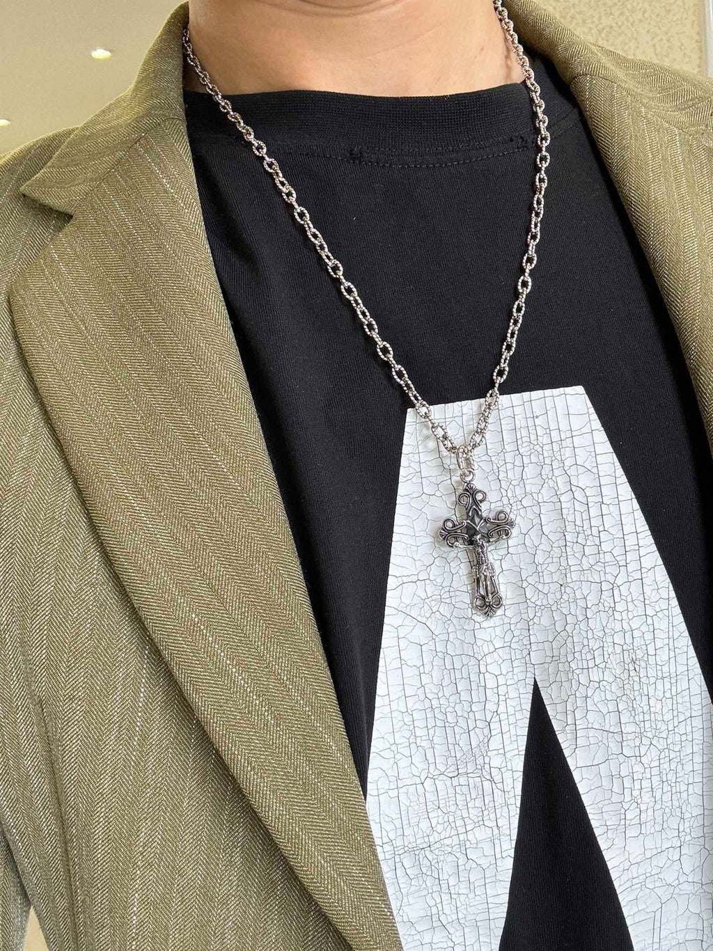 Gucci Anger Forest Interlocking G Antiqued Chain Necklace - album image 3