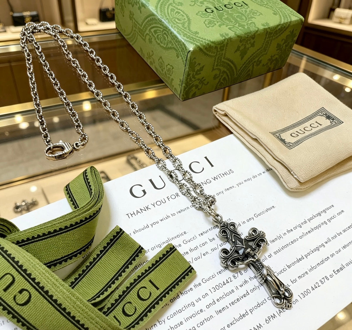 Gucci Anger Forest Interlocking G Antiqued Chain Necklace - album image 5