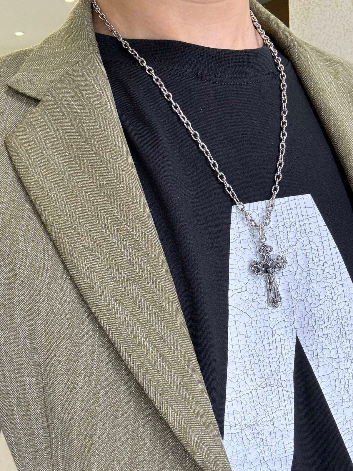 Gucci Anger Forest Interlocking G Antiqued Chain Necklace - album image 6