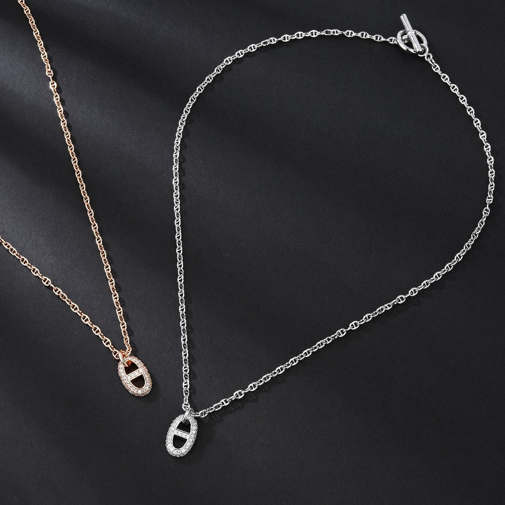 Hermès Silver and Rose Gold-Tone Anchor Pendant Necklace - album image 8