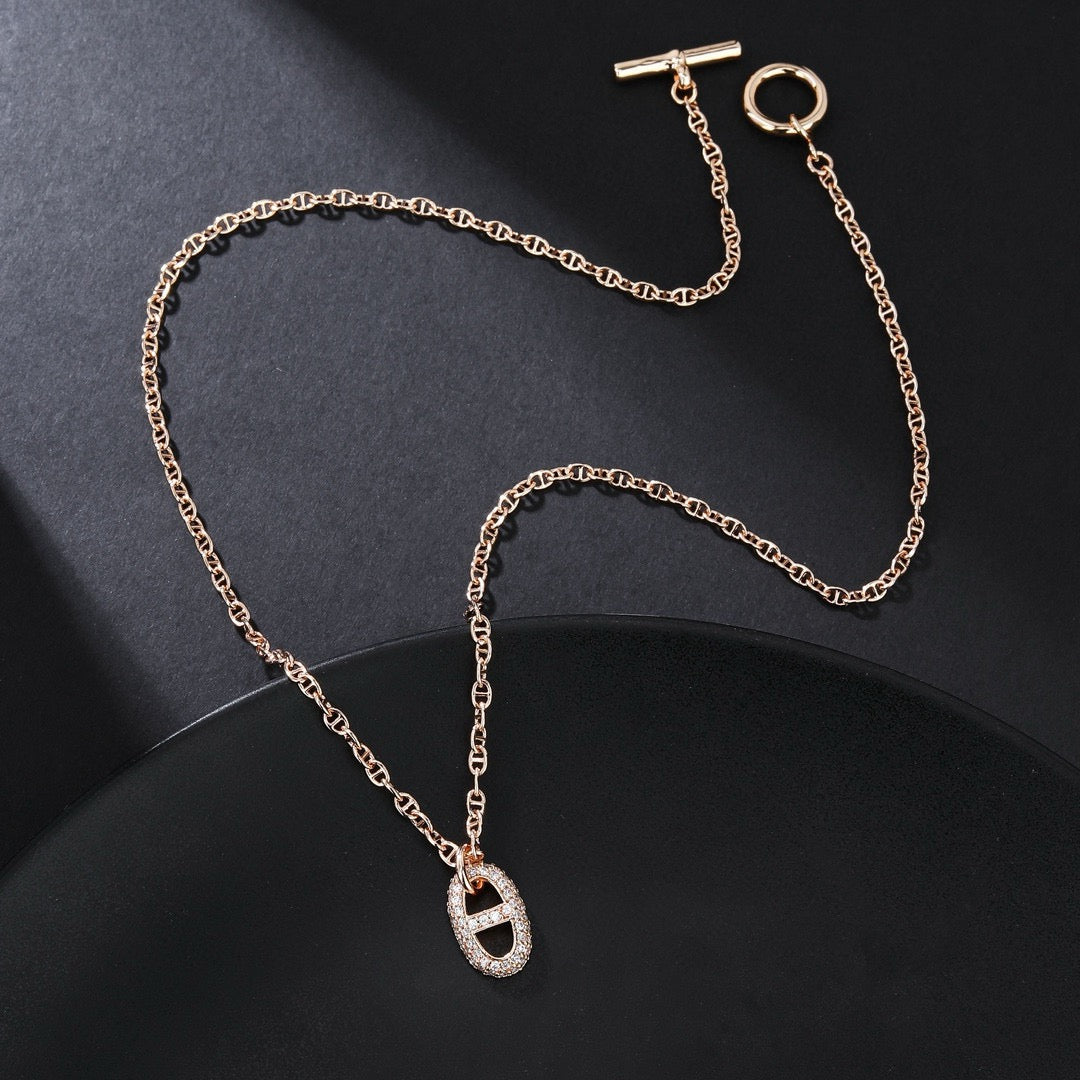 Hermès Silver and Rose Gold-Tone Anchor Pendant Necklace - album image 7