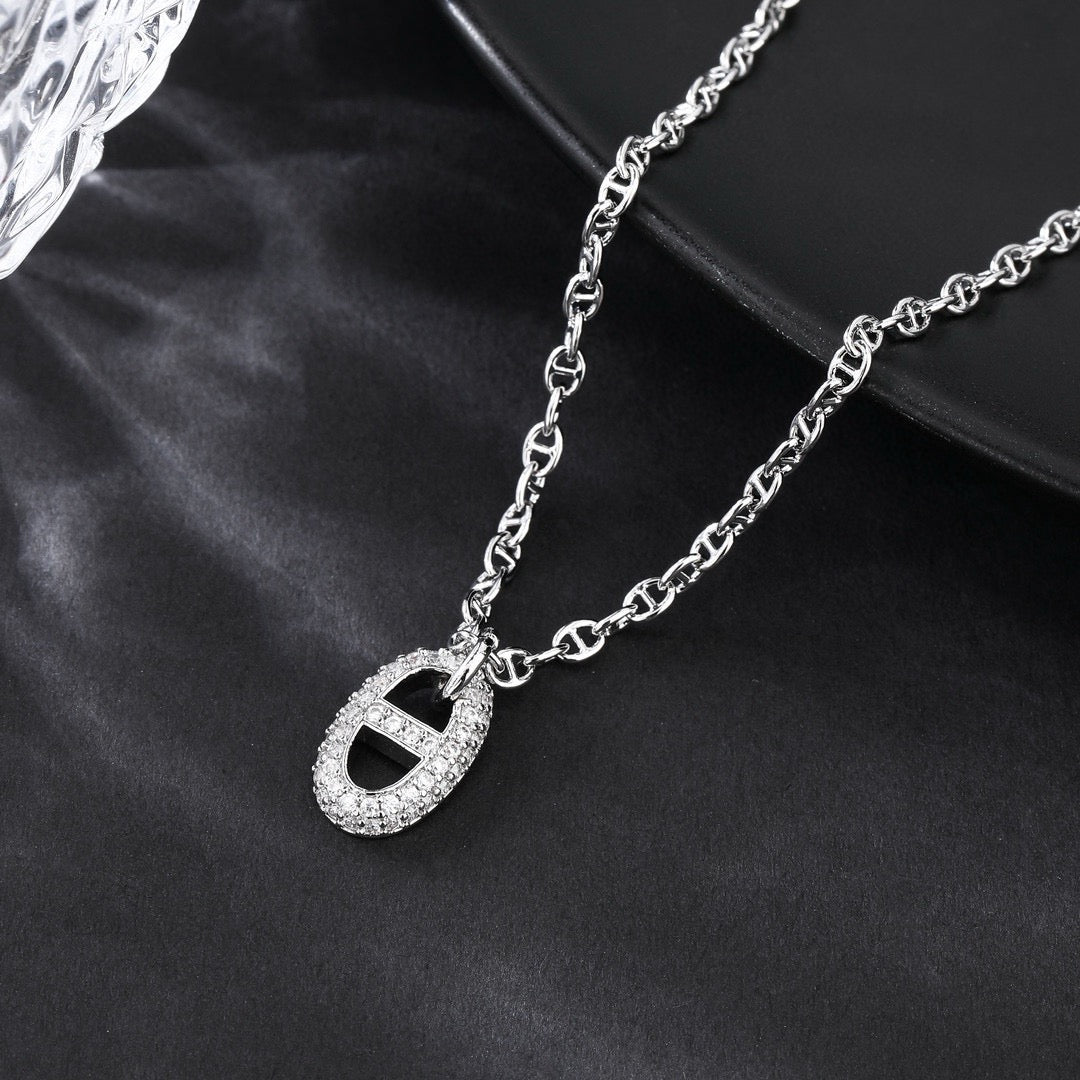 Hermès Silver and Rose Gold-Tone Anchor Pendant Necklace - album image 9