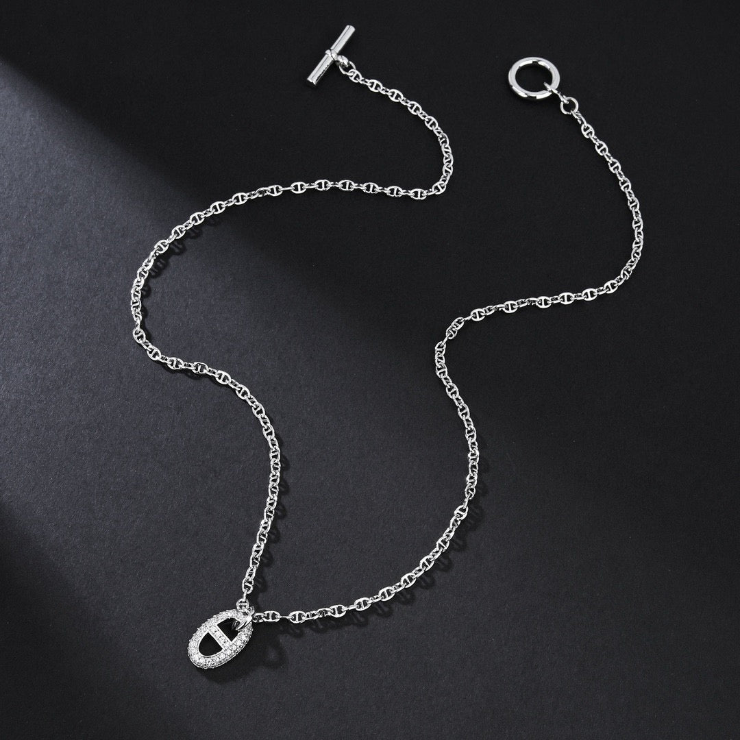 Hermès Silver and Rose Gold-Tone Anchor Pendant Necklace - album image 6
