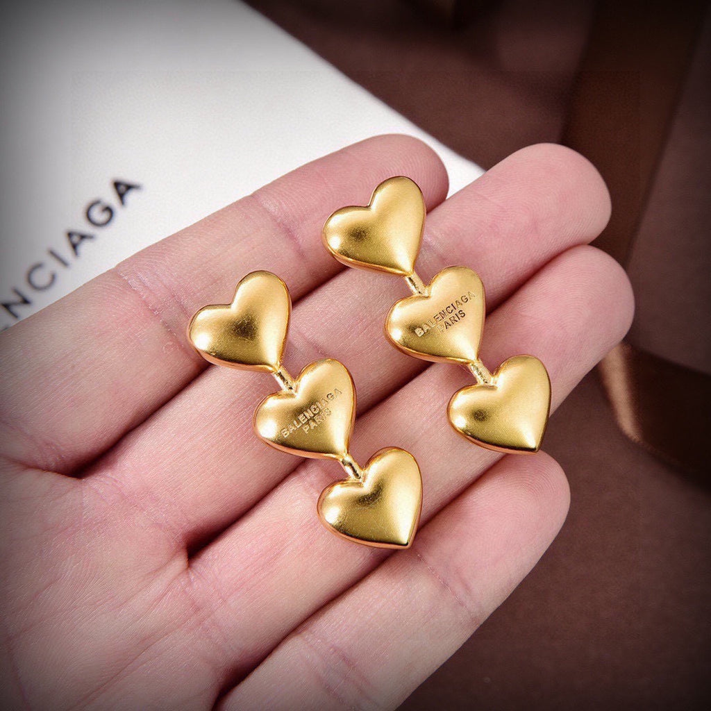 Balenciaga Gold-Tone Heart Stud Earrings - album image 1