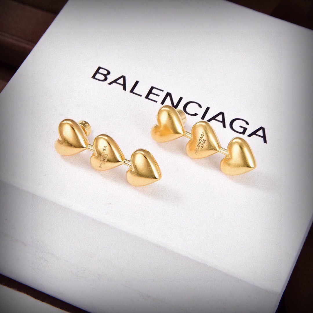Balenciaga Gold-Tone Heart Stud Earrings - album image 5