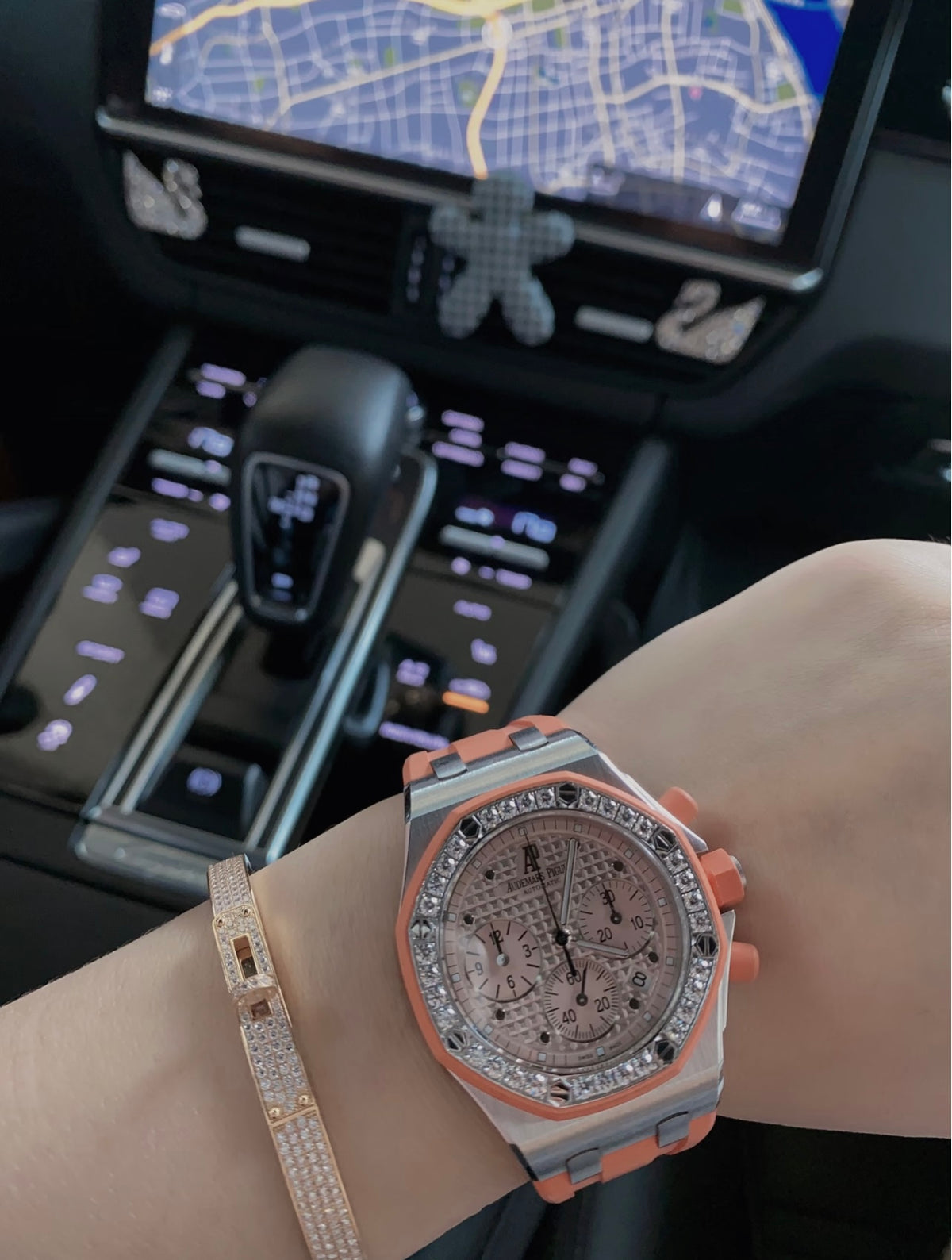 Hermès Rose Gold-Tone Crystal Red Enamel H-Clasp Bangle - album image 14