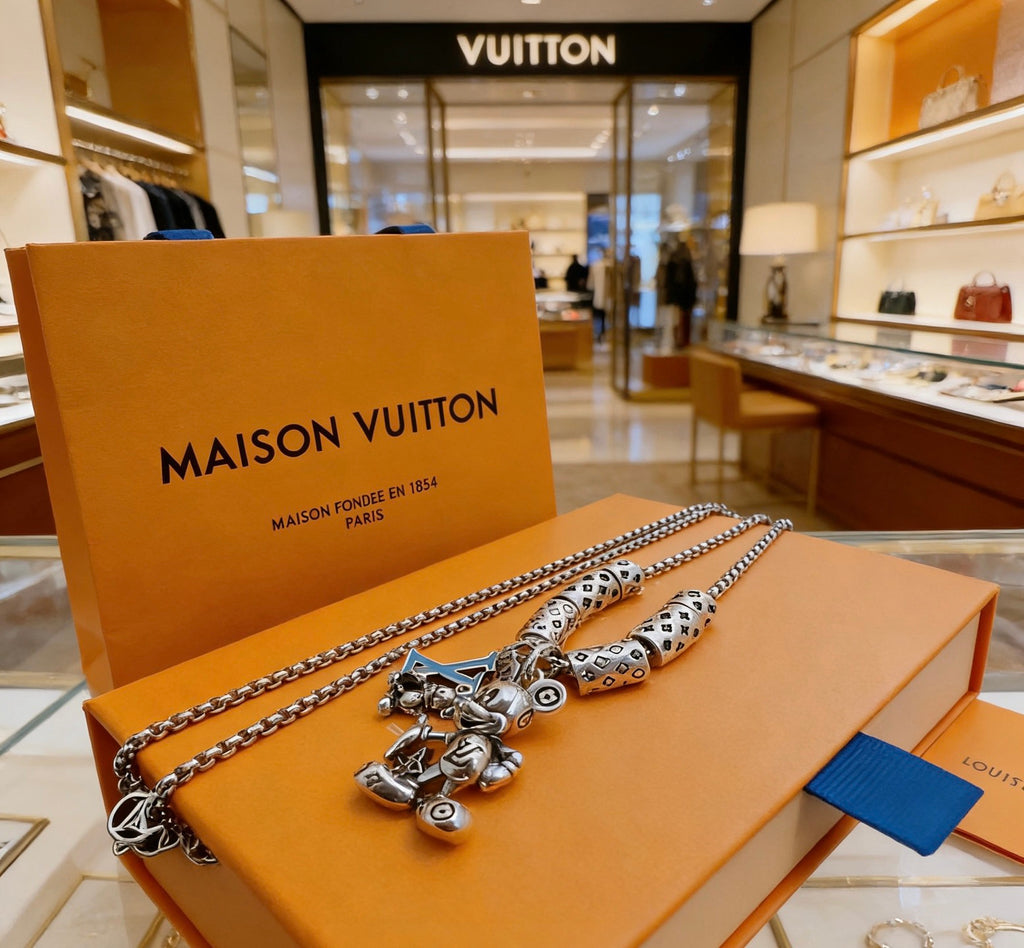 Louis Vuitton Silver-Tone Antiqued Chain Necklace - album image 6