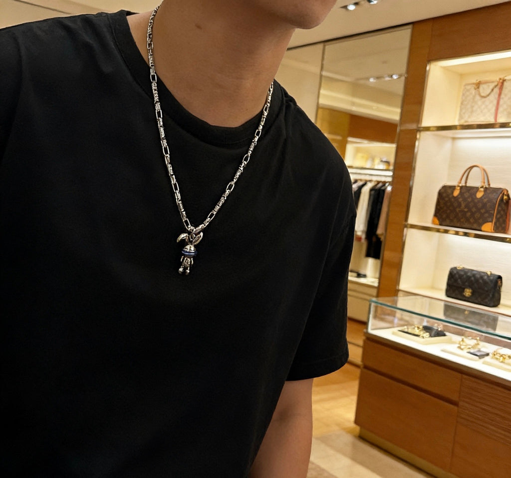 Louis Vuitton Silver-Tone Antiqued Chain Necklace - album image 5